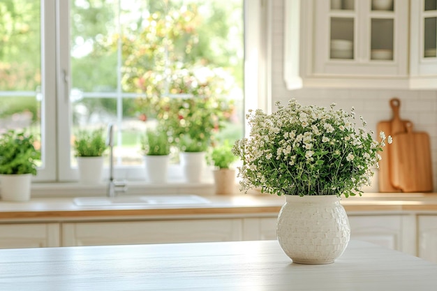 Interiér kuchyne a stôl